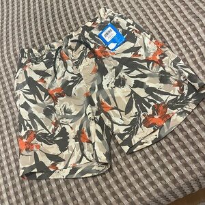 Columbia Men's Tropical Print Shorts - Orange & Green